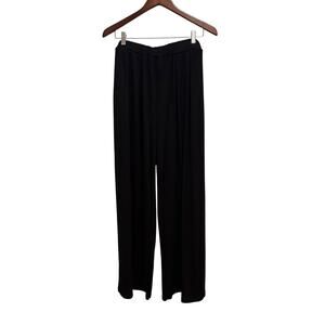 Cider Ribbed Pull On Pants Black Boho Wide Leg Stretchy Waist Comfy Size XL